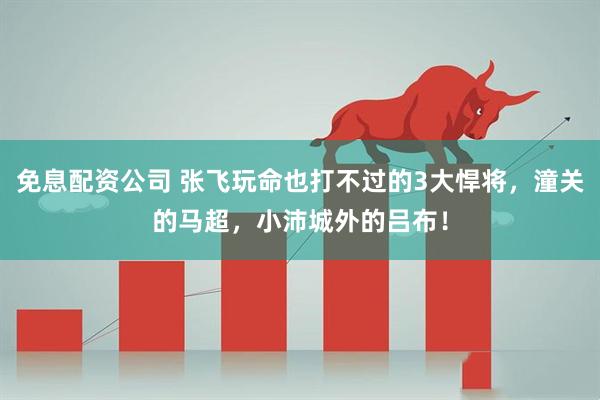 免息配资公司 张飞玩命也打不过的3大悍将，潼关的马超，小沛城外的吕布！